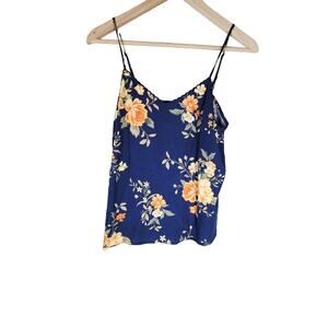 OLD NAVY Blue Peach Yellow Floral Scalloped Edge Cami SZ S